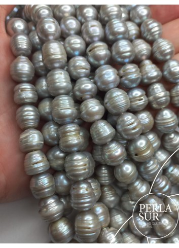 Hilo perla barroca 11-12mm gris