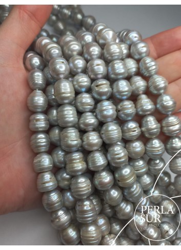 Hilo perla barroca 11-12mm gris