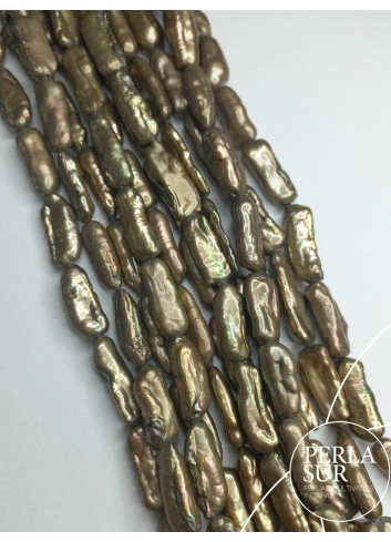 Hilo perla keshi 7x14mm verde