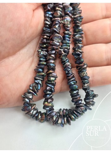 Hilo perla keshi 7mm peacock