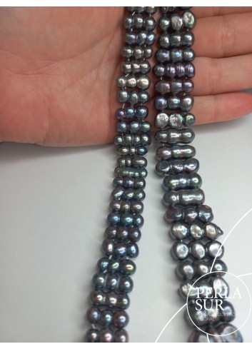 Hilo perla triple barroca peacock