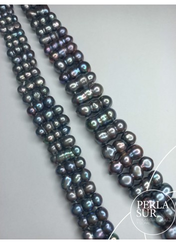 Hilo perla triple barroca peacock