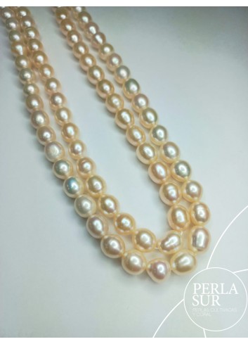 Hilo perla oval 9-10mm CN (rosa-salmón)