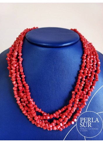 Hilo cubitos 4mm coral mediterráneo 46cm