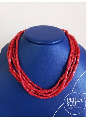 Hilo tronquitos 46cm 4x7mm coral mediterráneo