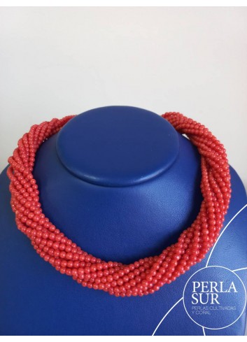 Hilo bola 3-3'5mm coral mediterráneo 50cm