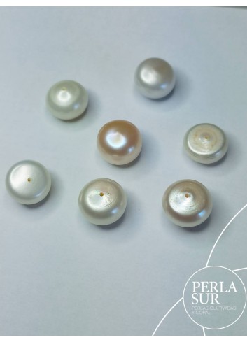Loose 14-15mm Button Half drilled Pearls