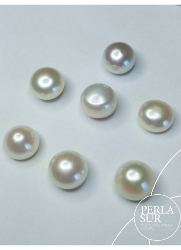 Loose 14-15mm Button Half drilled Pearls
