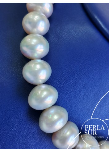Necklace 12'5x15mm Button Baroque Australian Pearls