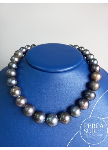 Collar Tahití 11'4x15'3mm Redonda Plomo