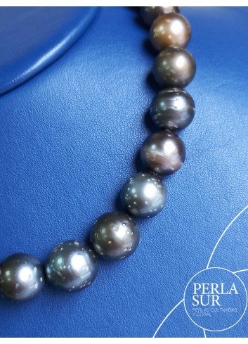 Collar Tahití 11'4x15'3mm Redonda Plomo