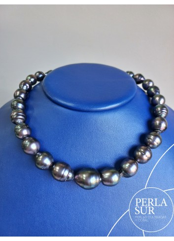Necklace 9´9x14´7mm Baroque Drop Tahiti Pearls