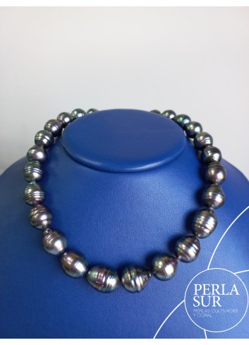 Collar Tahití 12x14'3mm Barroca Perilla Círculos