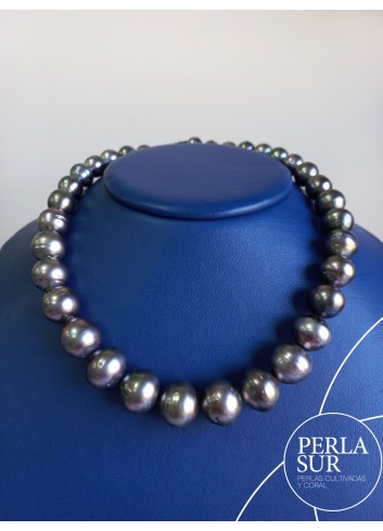 Collar Tahití 9'9x14'7mm Barroca Berenjena