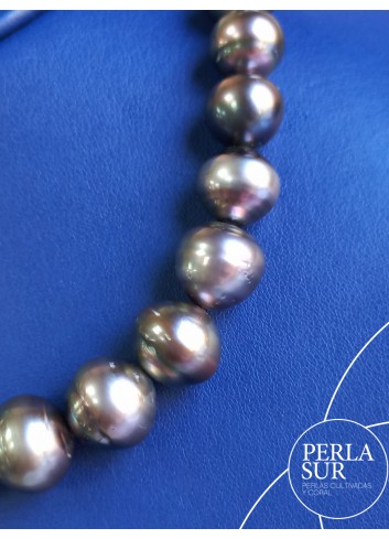 Collar Tahití 9'9x14'7mm Barroca Berenjena