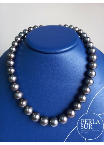 Necklace 10'1x13'1mm Round Tahiti Pearl