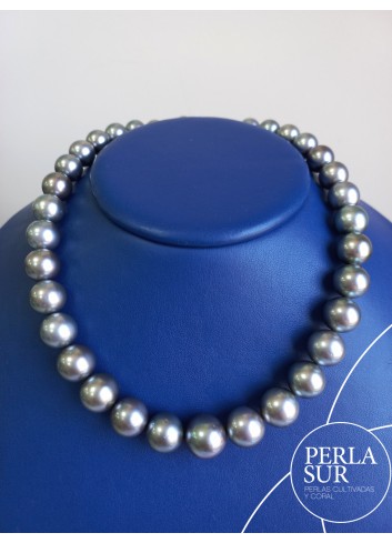 Collar Tahití Red. 10x14mm Gris Oliva