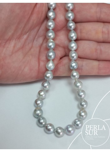 Hilo 7-7'5mm Semibarroco Perlas Cultivadas Akoya Gris