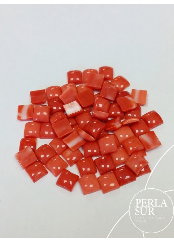 Cabujón 4mm cuadrado coral japonés