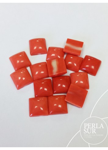 Cabujón 10mm cuadrado coral japonés