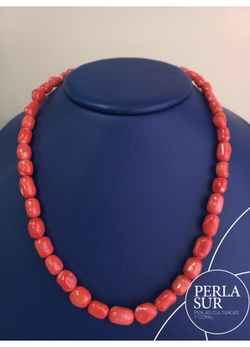 Collar barroco 5-10mm coral japonés 48p 50cm
