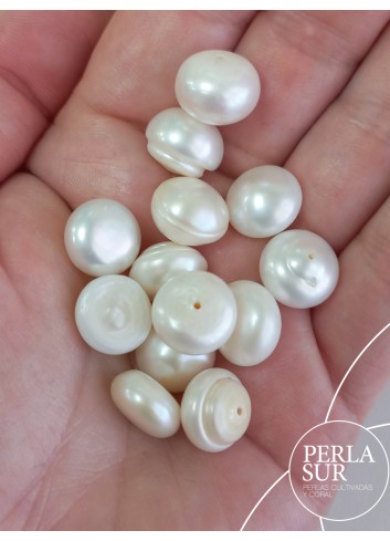 Perla 12-13mm Botón 1/2t blanca