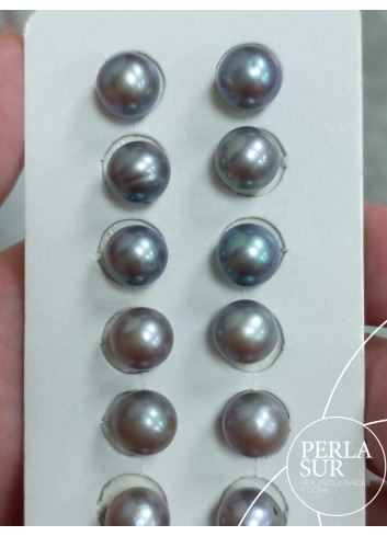 Pair 8-8'5mm Half drilled Grey