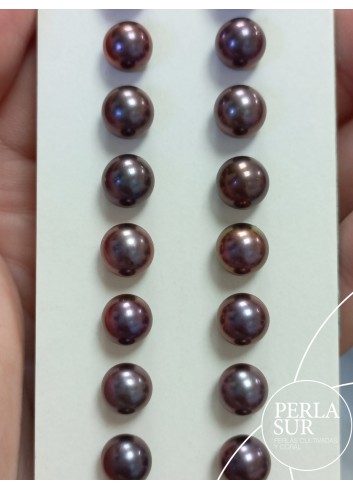 Par perla 1/2t 7-7'5mm berengena peacock