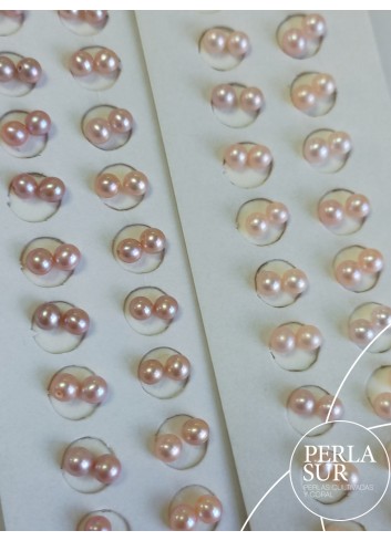 Pair 4-4'5mm Half drilled Natural Colour