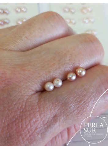 Par perla 1/2t 4'5-5mm Salmón y Rosada (CN)