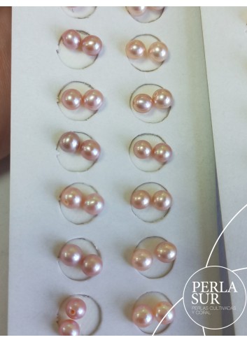 Par perla 1/2t 4'5-5mm Salmón y Rosada (CN)