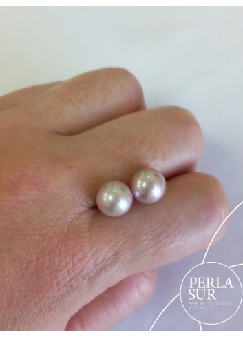 Pair 9´5-10mm Half drilled Natural Colour