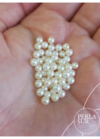 Perla esférica 1/2t 3'5-4mm blanca