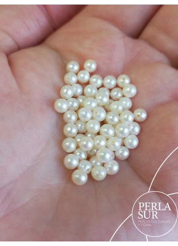 Perla esférica 1/2t 3'5-4mm blanca