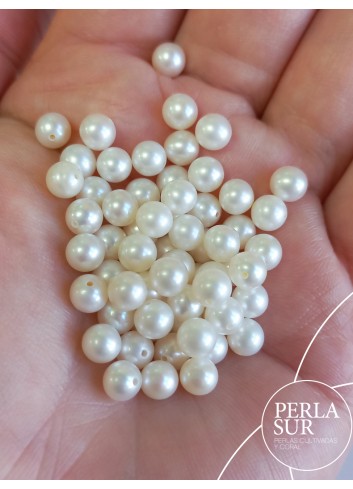 Perla esférica 1/2t 4-4'5mm blanca