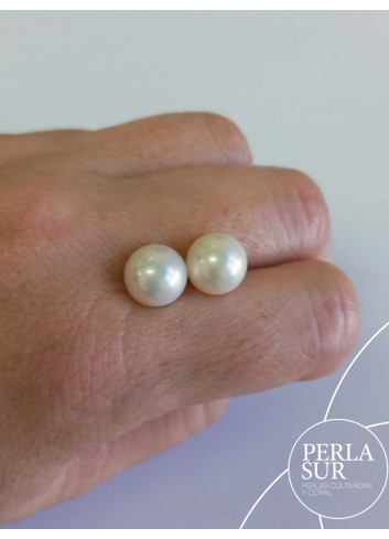 Pareja perla esférica 1/2t 10-10'5mm blanca C