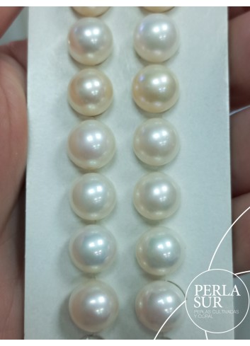 Pareja perla esférica 1/2t 10-10'5mm blanca C