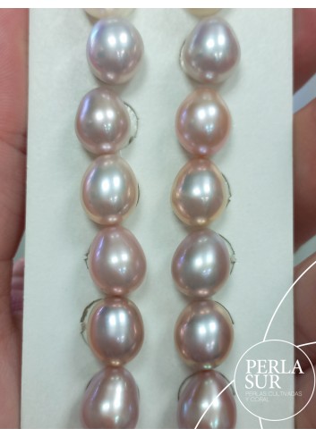 Par 9-9'5mm Oval Color Natural SIN taladro