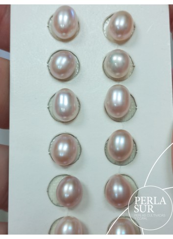 Pair 6x7mm Lilac Drop 1/2drilled Natural Colour