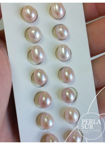 Pair 6x7mm Lilac Drop 1/2drilled Natural Colour