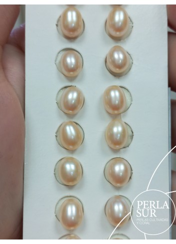 Par 6'5-7mm Salmón Oval 1/2T. Color Natural