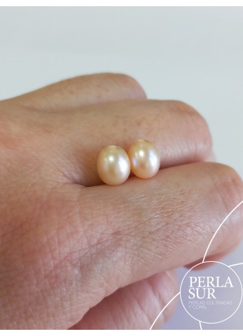 Par 6'5-7mm Salmón Oval 1/2T. Color Natural