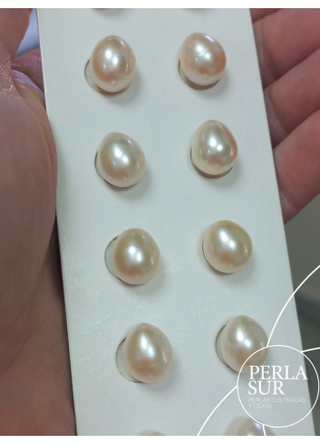 Pair 10-10'5mm Drop 1/2drilled Nat.C