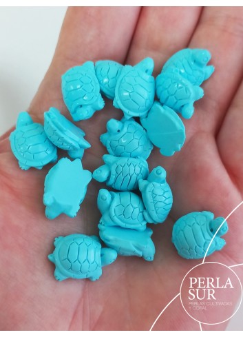 Tortugas 10x13mm turquesa reconstituída