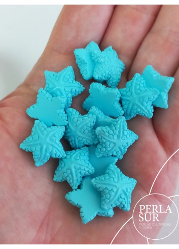 Estrellas mar 16-17mm turquesa reconstituída
