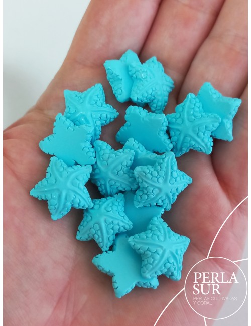 Estrellas mar 16-17mm turquesa reconstituída