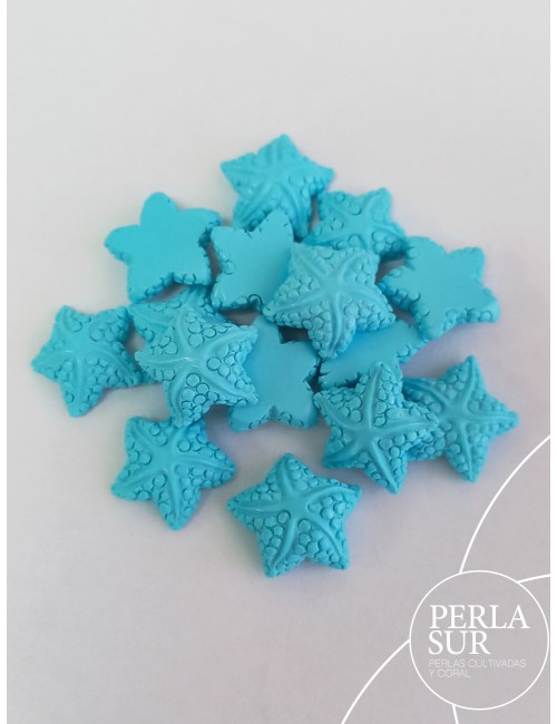 Estrellas mar 16-17mm turquesa reconstituída