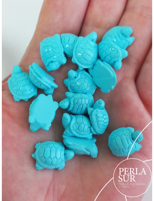 Tortugas 12x16mm turquesa reconstituída
