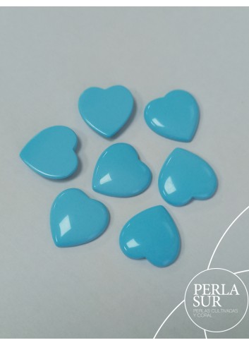 Corazones 15mm turquesa reconstituída