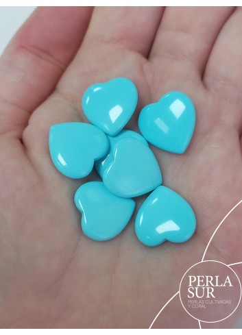 Corazones 15mm turquesa reconstituída